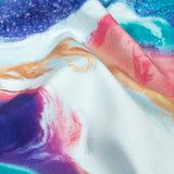 Compression Swimwear Tricot, UV Protective with Aloe Vera Microcapsules - Pale Blue and Rainbow Marbled - Caye Collection