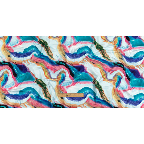 Compression Swimwear Tricot, UV Protective with Aloe Vera Microcapsules - Pale Blue and Rainbow Marbled - Caye Collection