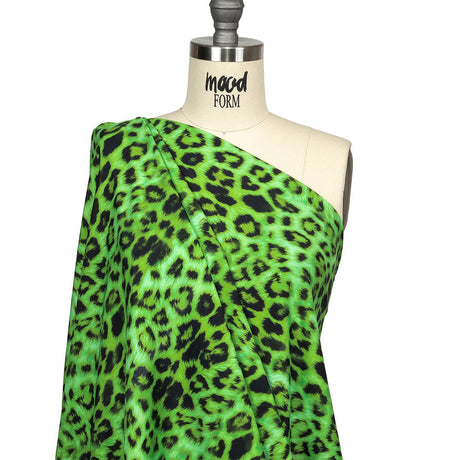 Compression Swimwear Tricot, UV Protective with Aloe Vera Microcapsules - Green Cheetah Spots - Caye Collection