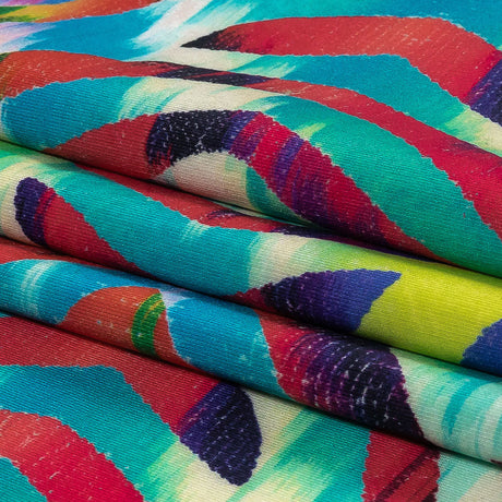 Pink, Teal and Lime Zebra Stripes UV Protective Compression Swimwear Tricot with Aloe Vera Microcapsules