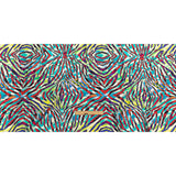 Pink, Teal and Lime Zebra Stripes UV Protective Compression Swimwear Tricot with Aloe Vera Microcapsules