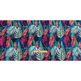 True Blue, Pink and Green Foliage UV Protective Compression Swimwear Tricot with Aloe Vera Microcapsules