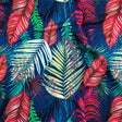 True Blue, Pink and Green Foliage UV Protective Compression Swimwear Tricot with Aloe Vera Microcapsules