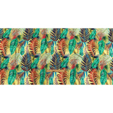 Yellow, Teal and Pink Foliage UV Protective Compression Swimwear Tricot with Aloe Vera Microcapsules