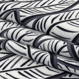 White, Folkstone Gray and Black Leaves UV Protective Compression Swimwear Tricot with Aloe Vera Microcapsules