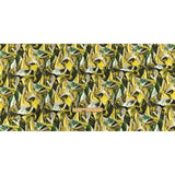 Green and Yellow Marbled Warped Diamonds UV Protective Compression Swimwear Tricot with Aloe Vera Microcapsules