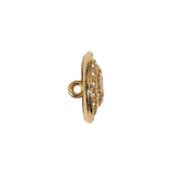 Gold Ornate Crest Metal Shank Back Button - 28L/18mm