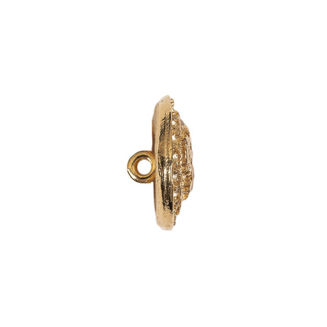 Gold Ornate Crest Metal Shank Back Button - 28L/18mm