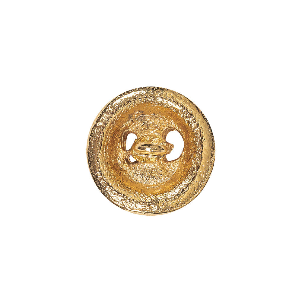 Gold Ornate Crest Metal Shank Back Button - 28L/18mm