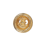 Gold Ornate Crest Metal Shank Back Button - 28L/18mm
