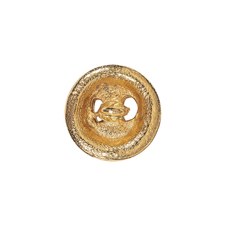 Gold Ornate Crest Metal Shank Back Button - 28L/18mm