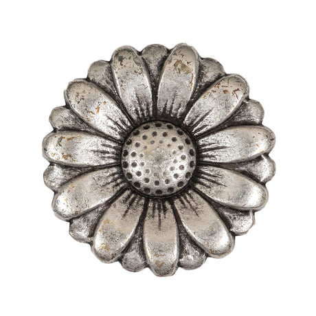 Silver Sunflower Shank Back Metal Button - 48L/30.5mm