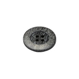 Gray and White Striated 4-Hole Plastic Button - 28L/18mm