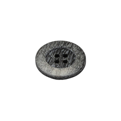 Gray and White Striated 4-Hole Plastic Button - 28L/18mm