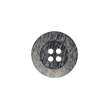 Gray and White Striated 4-Hole Plastic Button - 28L/18mm