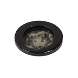 Black, Stone Gray and Beige Translucent Swirls 4-Hole Plastic Button - 40L/25.5mm
