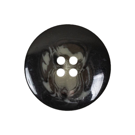Black, Stone Gray and Beige Translucent Swirls 4-Hole Plastic Button - 40L/25.5mm