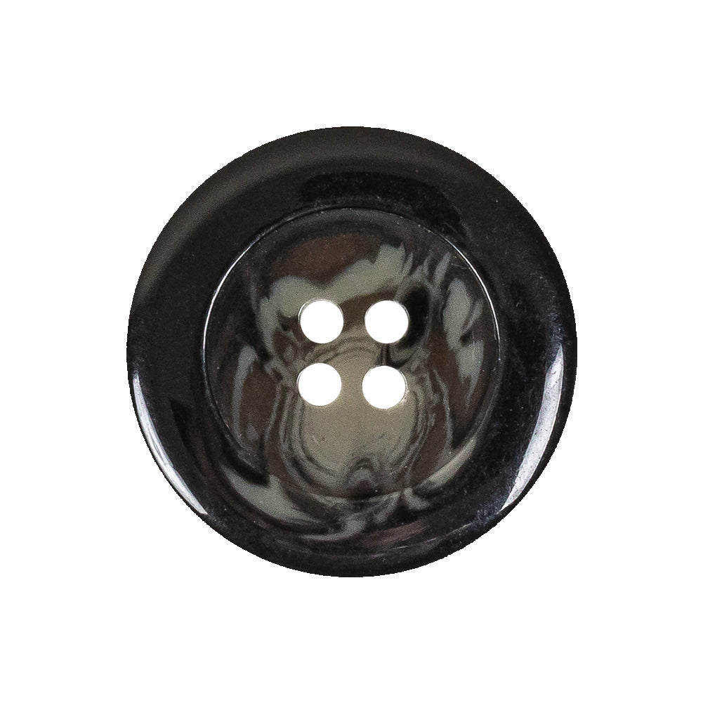Black, Stone Gray and Beige Translucent Swirls 4-Hole Plastic Button - 40L/25.5mm