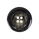 Black, Stone Gray and Beige Translucent Swirls 4-Hole Plastic Button - 40L/25.5mm