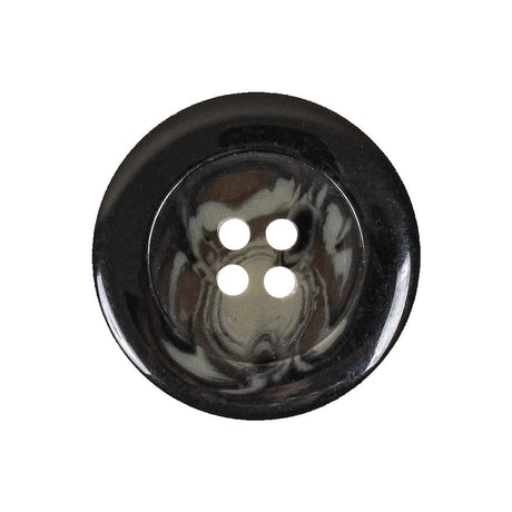 Black, Stone Gray and Beige Translucent Swirls 4-Hole Plastic Button - 40L/25.5mm