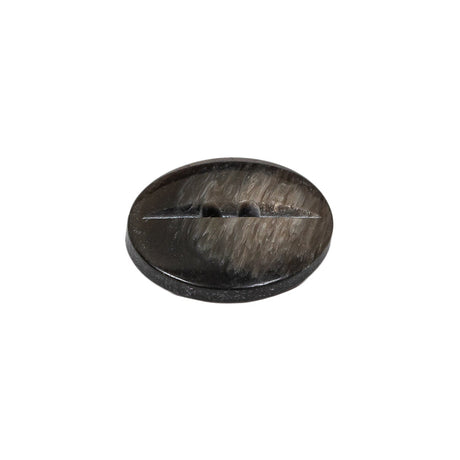 Gray Brown Streaked Low Convex 2-Hole Plastic Button with Needle Channel - 32L/20mm