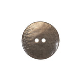 Gray Brown Streaked Low Convex 2-Hole Plastic Button with Needle Channel - 32L/20mm