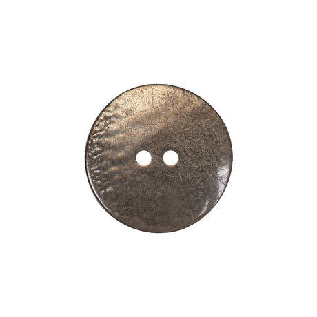 Gray Brown Streaked Low Convex 2-Hole Plastic Button with Needle Channel - 32L/20mm