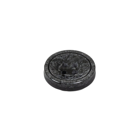 Black and Charcoal Gray Shimmering Swirls 4-Hole Plastic Dish Button - 24L/15mm