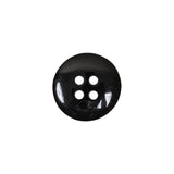 Black and Charcoal Gray Shimmering Swirls 4-Hole Plastic Dish Button - 24L/15mm