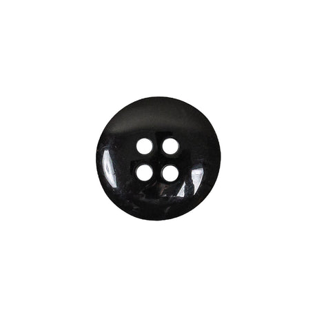 Black and Charcoal Gray Shimmering Swirls 4-Hole Plastic Dish Button - 24L/15mm