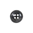 Black and Charcoal Gray Shimmering Swirls 4-Hole Plastic Dish Button - 24L/15mm