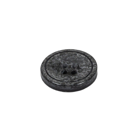 Black and Charcoal Gray Shimmering Swirls 4-Hole Plastic Dish Button - 28L/18mm
