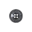 Black and Charcoal Gray Shimmering Swirls 4-Hole Plastic Dish Button - 28L/18mm