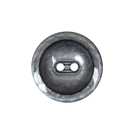 Cool Gray and Black Enamel-Look 2-Hole Plastic Dish Button - 36L/23mm