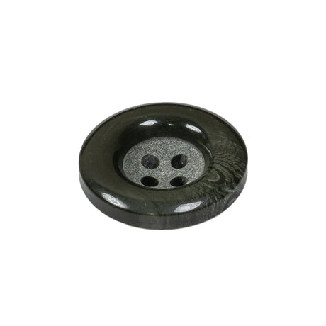Dark Green Chunky Rolled Rim 4-Hole Plastic Button - 35L/22mm
