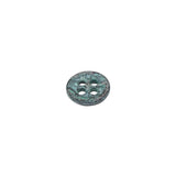 Italian Aqua and Lilac Oxidized Metal 4-Hole Button - 16L/10mm