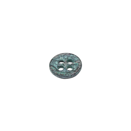 Italian Aqua and Lilac Oxidized Metal 4-Hole Button - 16L/10mm