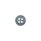 Italian Aqua and Lilac Oxidized Metal 4-Hole Button - 16L/10mm