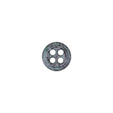 Italian Aqua and Lilac Oxidized Metal 4-Hole Button - 16L/10mm