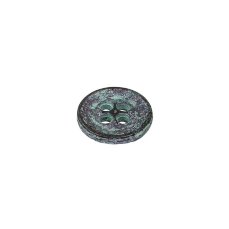 Italian Aqua and Lilac Oxidized Metal 4-Hole Button - 20L/12.5mm