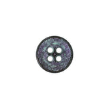 Italian Aqua and Lilac Oxidized Metal 4-Hole Button - 20L/12.5mm