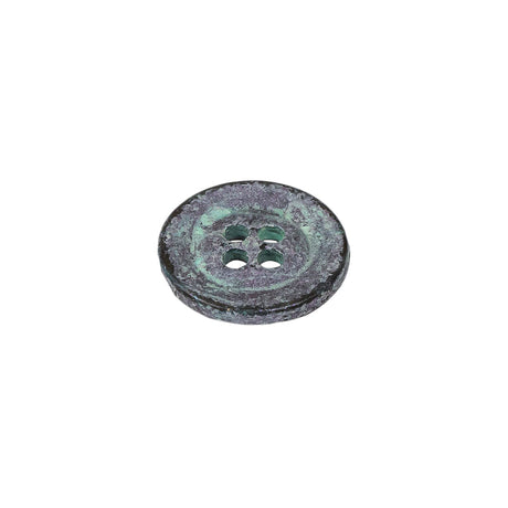 Italian Aqua and Lilac Oxidized Metal 4-Hole Button - 24L/15mm