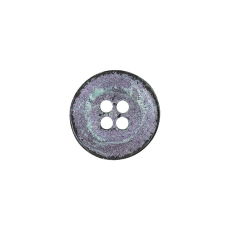 Italian Aqua and Lilac Oxidized Metal 4-Hole Button - 24L/15mm