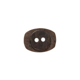 Gray and Brown Wood-Look Oval 2-Hole Plastic Button - 28L/18mm