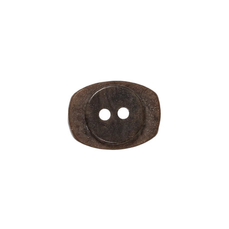 Gray and Brown Wood-Look Oval 2-Hole Plastic Button - 28L/18mm