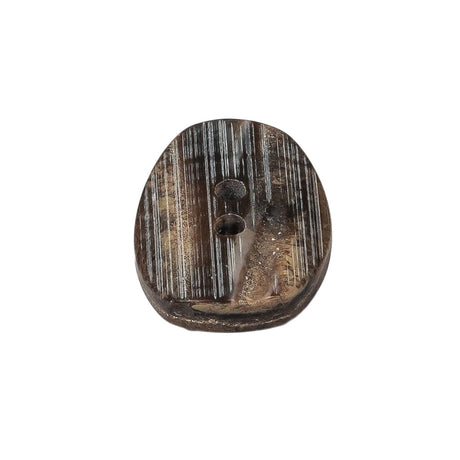 Gray and Brown Wood-Look Oval 2-Hole Plastic Button - 36L/23mm