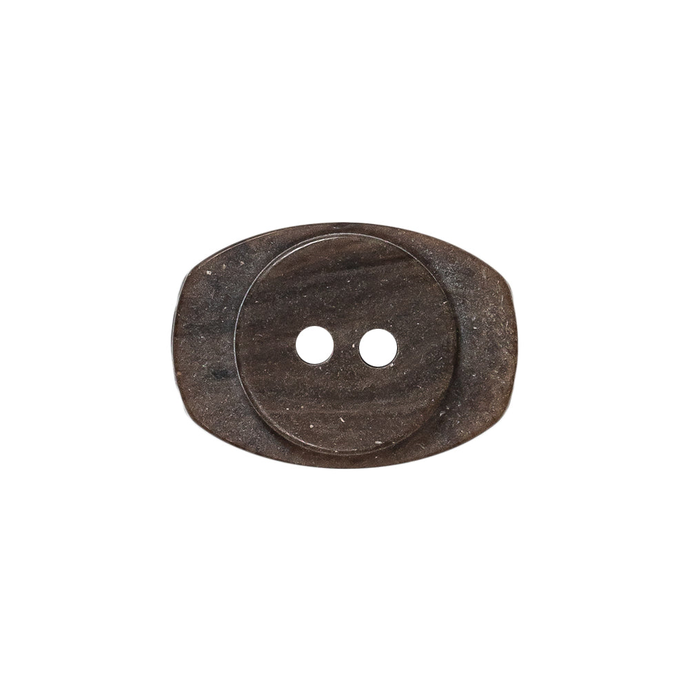 Gray and Brown Wood-Look Oval 2-Hole Plastic Button - 36L/23mm