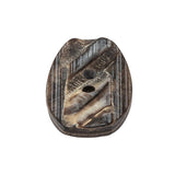Gray and Brown Wood-Look Oval 2-Hole Plastic Button - 44L/28mm