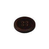 Russet Brown Pie Crust Rim 4-Hole Plastic Button - 32L/20mm