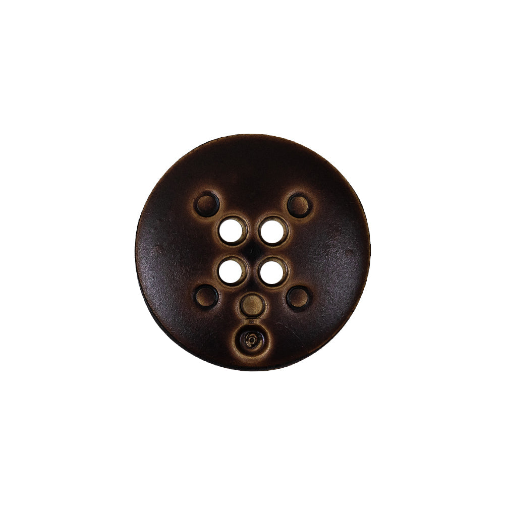 Russet Brown Pie Crust Rim 4-Hole Plastic Button - 32L/20mm